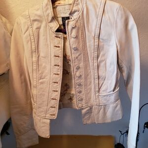 Earl Jeans Cream Women's Blazer with Button Accents